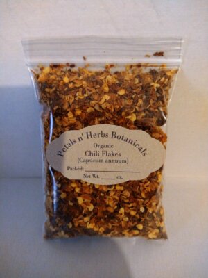Chili Flakes (Capsicum annuum) SMOKED Organic, 25,000 - 40,000 H.U. 1 oz. 