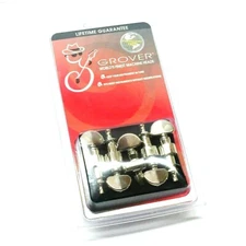 Grover Nickel Round Pearloid Button Planetary Geared 5-string Banjo Tuners 124N5