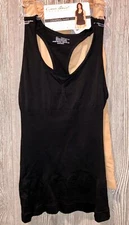 CARRIE AMBER Racer Back Shapewear Tank Top 2 Pack Black Nude NEW Womens Sz M