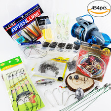 NEW Fishing Tackle Box 454 Pcs Kit Starters Ultra Survival with Everything! 