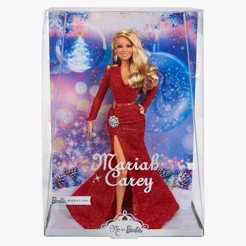 Mariah Carey Barbie Holiday Christmas Red Dress Mattel HJX17 + Mattel Mail Box