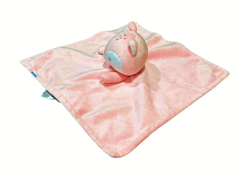 Gerber Pink Fox Baby Lovey Plush Satin Back 12 x 12 Inch Security Blanket - Picture 5 of 9