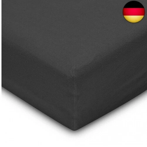 Flowen Spannbettlaken 120x200 cm Mikrofaser Spannbetttuch Dunkelgrau für Bett - Bild 1 von 8