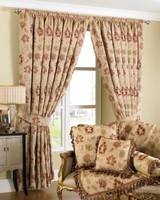 Luxurious Cream Red Tapestry Chenille 66 X 72 Pencil Pleat Thick Curtains Luxurious Cream Red Tapestry Chenille 66 X 72 Pencil Pleat Thick Curtains