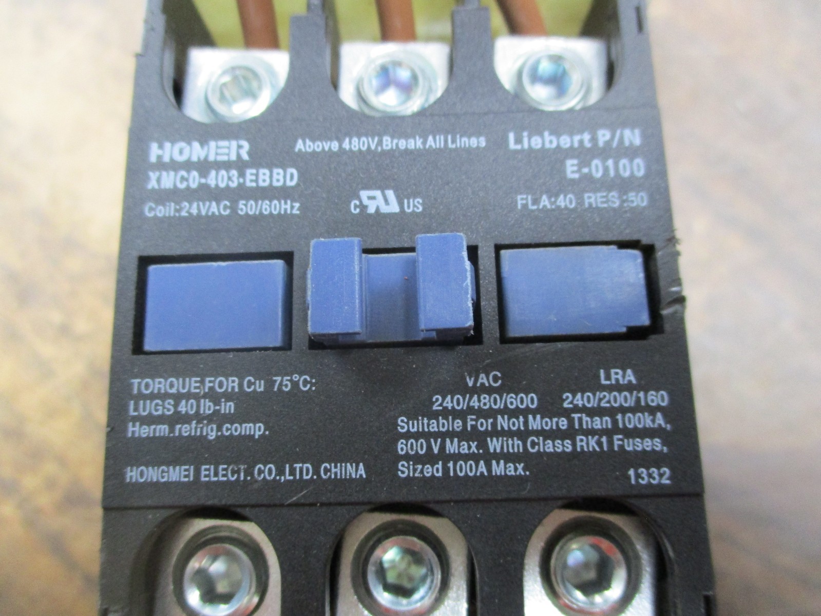 Homer Contactor XMC0403EBBD 24V Coil 40A 600V Used eBay