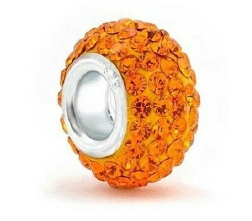 Rhinestone Crystal Swarovski European Charm Beads Silver Plated Pick Color New - Picture 21 of 26