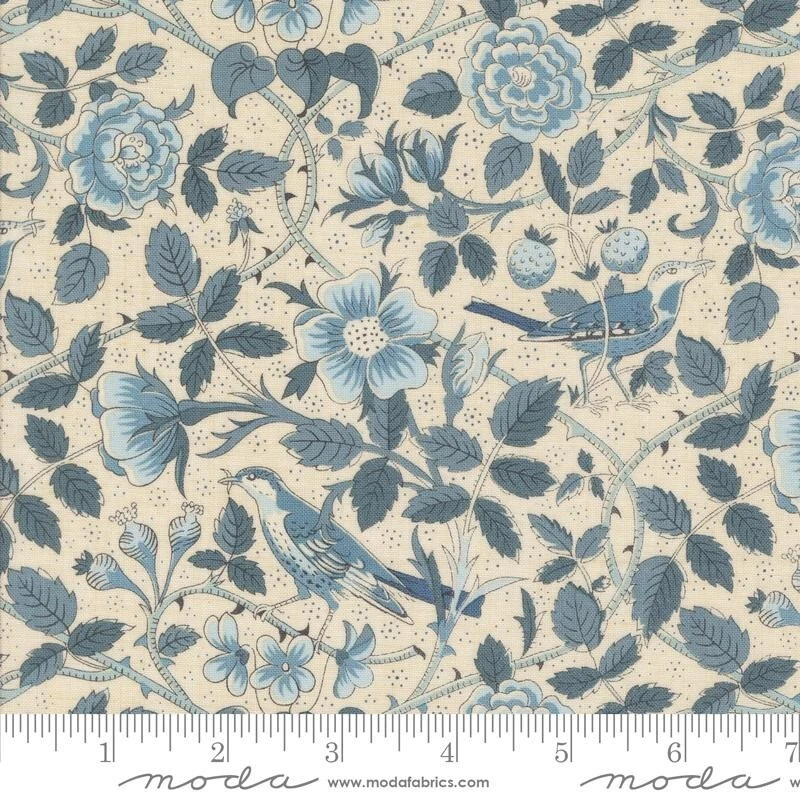 Sacre Bleu French General Moda Fabrics floral blue bird ~ 12 fat quarters bundle - Image 2 of 4