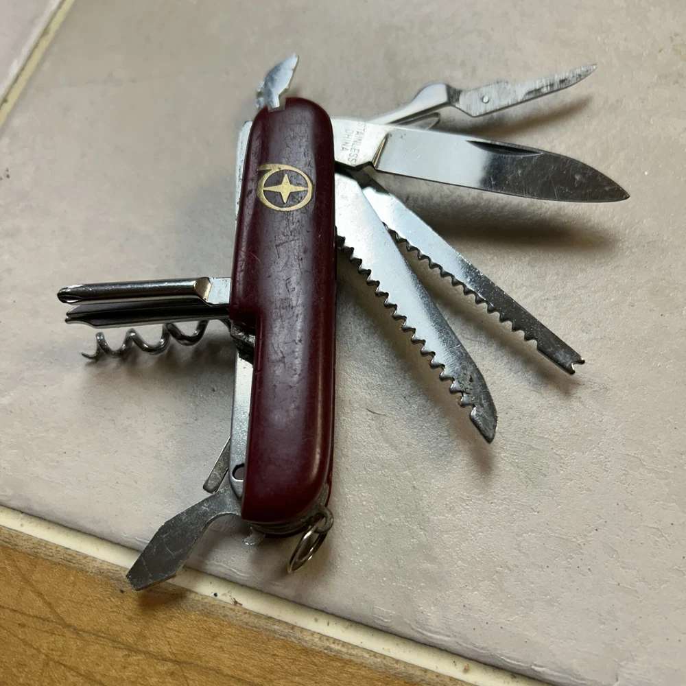 Multi Tool Pocket Knife Folding Scissors Screw Opener Saws Everyday 10 Tools