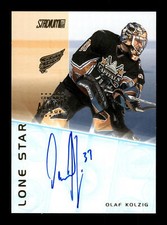 Olaf Kolzig 2001-02 Stadium Club Lone Star Signatures On Card Autograph #LS2