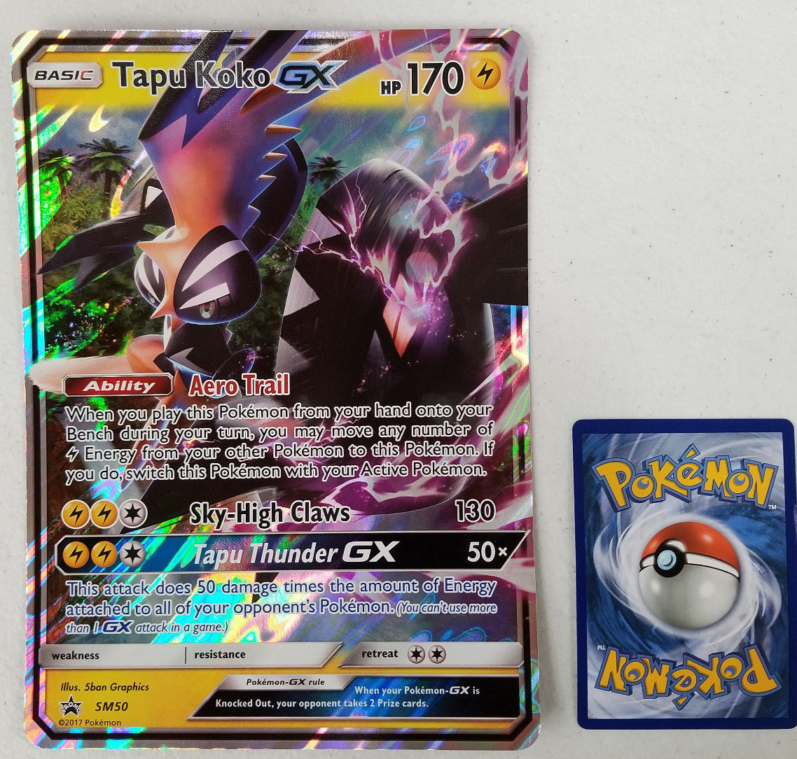 POKEMON OVERSIZED/JUMBO TAPU KOKO SM50 BLACK STAR PROMO CARD eBay