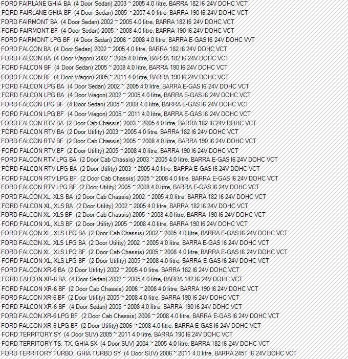 KIT JUNTA CULATA VRS para FORD FALCON BA BF TERRITORY SY BARRA 4.0L VRS204 Foto 2 de 2