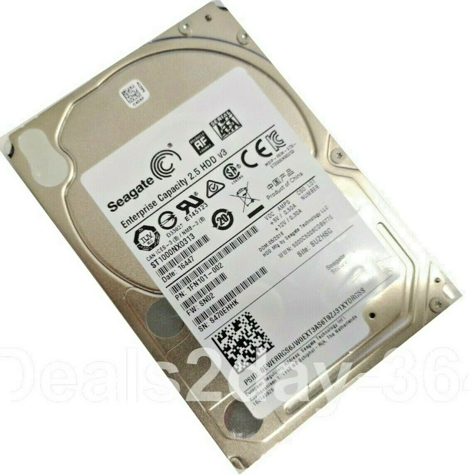 Seagate ST1000NX0313 1TB 1000GB 6GBPS SATA 2.5" 7.2K Server 128MB Hard Drive - Image 2 of 4