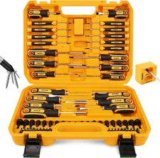 Magnetic Screwdriver Set with Case: 86-Piece Slotted Phillips, Hex, Torx