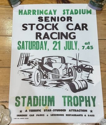 Harringay Stadium Stock Autorennen Poster Druck Harringay Stadium Trophy 