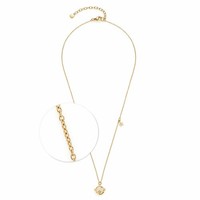 Leonardo Halskette 45 Gold Sattelite Ciao Kette Edelstahl Gold Zirkonia Perle