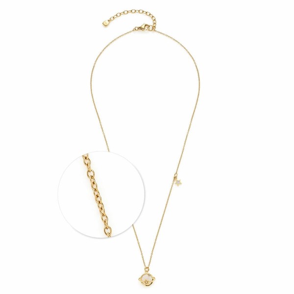 Leonardo Halskette 45 Gold Sattelite Ciao Kette Edelstahl Gold Zirkonia Perle-image