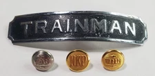 Antique Trainman Hat Plate & Buttons -- Wabash & NKP (NY, Chicago, & St. Louis)