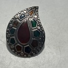 1 1/2 By 1 “ Silver Tone Multi Color Enamel Pierced Earrings — photo 6