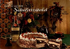 Gruss Aus Schwarzwald Black Forest Cake vintage postcard b581