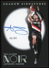 2024 Noir Anfernee Simons Shadow Signatures Auto /49 #SHA-ANF Trailblazers