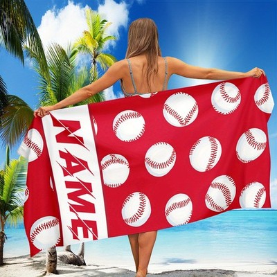 1pc ized Name/Text Beach Towel - Custom with Your Name/Message, Large Pool & B