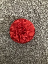 Equestrian Buttonhole For Showing. Red carnation. Safety Pin Back. BN.
