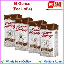 Cafe Santo Domingo, 16 Ounce Bag, Whole Bean Coffee, Medium Roast - (Pack of 4) 12.95 per pound