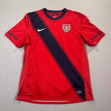 Nike USA Soccer Jersey Mens M Red Dri Fit Diagonal Slash World Cup 2010 Away