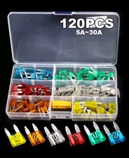 Multi-Size 120-Piece Fuse Kit with Easy ID & Fuse Puller - Durable Zinc Alloy 