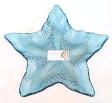 Nanette Lepore Coastal Collection Blue Acrylic Starfish Bowl 11" x 2"