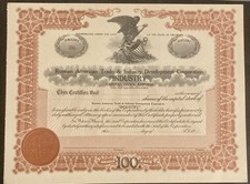 Russian American Trade & Industry Development Corp. Stock Certificate "INDUSTRY"