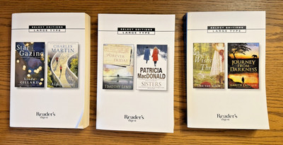 LARGE PRINT Lot of 3 Reader's Digest Select Editions Soft Books 2016 # 3 / 4 / 5