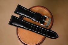 Handmade black Breitling strap Breitling band size 20/18 can change size 