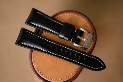 Handmade black Breitling strap Breitling band size 20/18 (can change size)