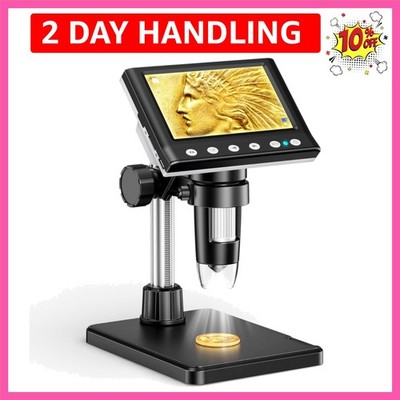 4.3 Inch LCD Digital Coin Microscope, 1000X USB Magnifier with 8 Adjustable L...