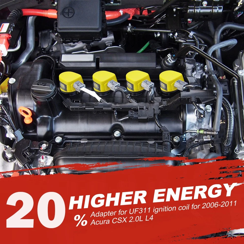 4x Bobina de Ignição Bobina UF311 e Velas de Ignição 4x Para Honda CR-V Civic Element Acura - Imagem 2 de 4