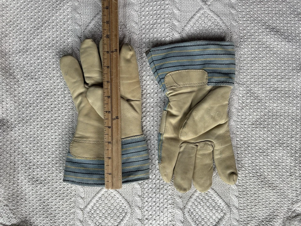 Hombres’s 90’s De Colección Majestuosos Guantes de Cuero TALLA XL Tostado Ropa de Trabajo Foto 4 de 4