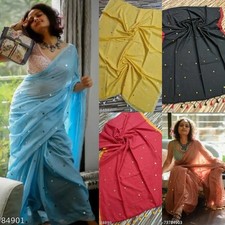 Women's Khadi Cotton saree with Running Blouse Piece