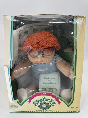 Vintage Original 1985 COLECO CABBAGE PATCH Doll #3900 NIB Boy W/RARE GLASSES!