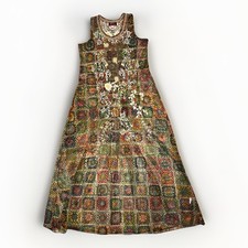 JOHNNY WAS WOMENS SIZE L BITOLA LONG EMBROIDERED MESH MAXI DRESS MULTI COLOR