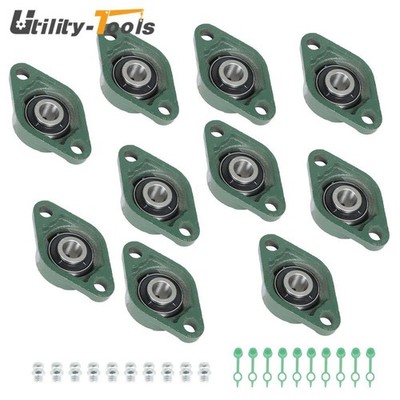 10Pcs UCFL202-10 Pillow Block Flange Bearing 5/8Inch Bore 2 Bolt Solid Base