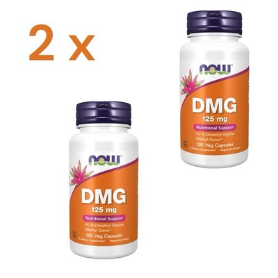Now Foods, DMG (N, N-Dimethyl Glycine), 125mg, 2x 100 Veg. Kapseln - 200 Kaps.