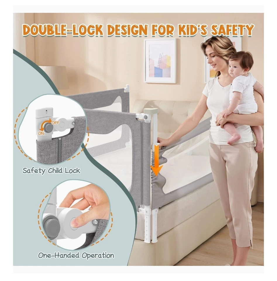 Рельсы для кровати G TALECO GEAR (KING) для малышей/пожилых 3 стороны (78,74x78,74x74,8) - Изображение 3 из 4