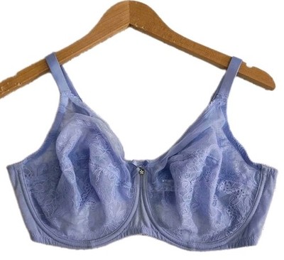 WACOAL Bra 40DD Blue Retro Chic  Underwire Lace Sheer Full Figure NWOT
