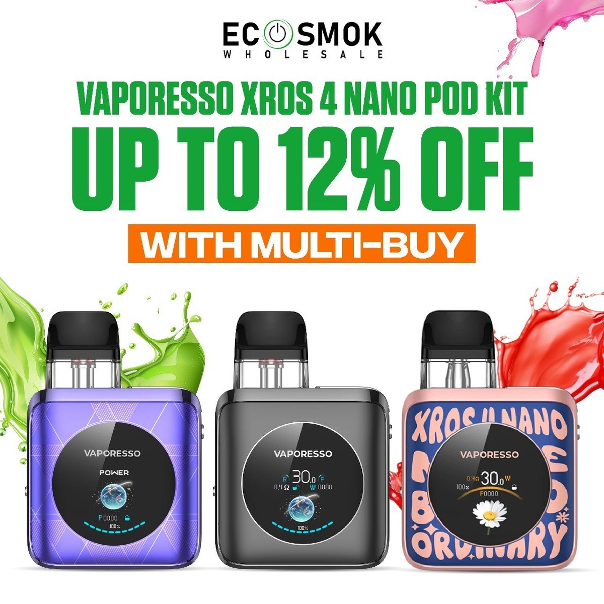 Vaporesso XROS 4 Nano Pod Kit 1350mAh OR COREX 2.0 Replacement Pod - UK  Dispatch