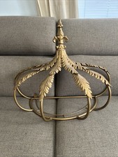 GORGEOUS Metal Wall Decor Teester BED Crown Princess Canopy Gold Tone
