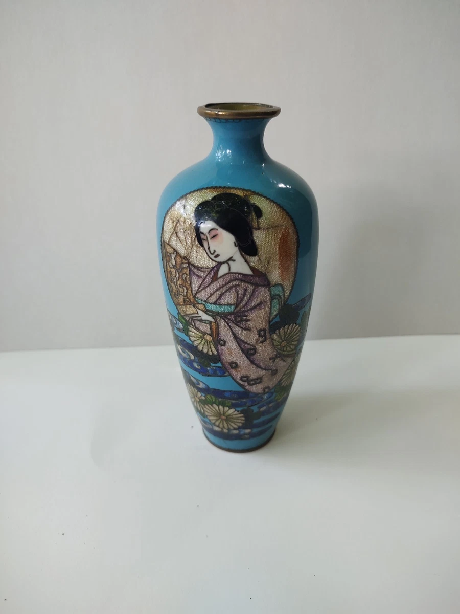 艺妓花瓶日本古董花瓶| eBay