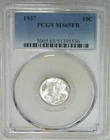 1937 Mercury Dime PCGS MS65FB Full Bands Frosty White PQ Just Graded #Y274Z