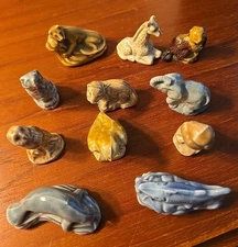 LOT OF 11 ASSORTED PORCELAIN WADE WHIMSIES FIGURINES ANIMALS RED ROSE TEA