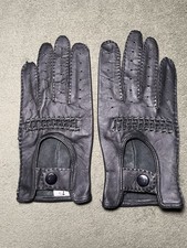 Vintage Dark Brown Leather Driving Gloves, Size 7 1/2 Unlined